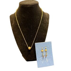 Avon rhinestone accented necklace & multipack earring set NIB 2005 vintage